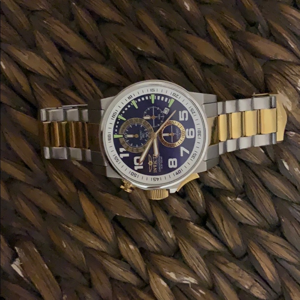 Invicta gold and silver watch